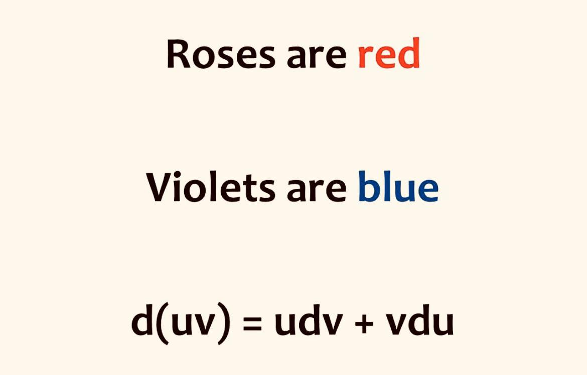 Roses Are Red, Derivatives Are Blue