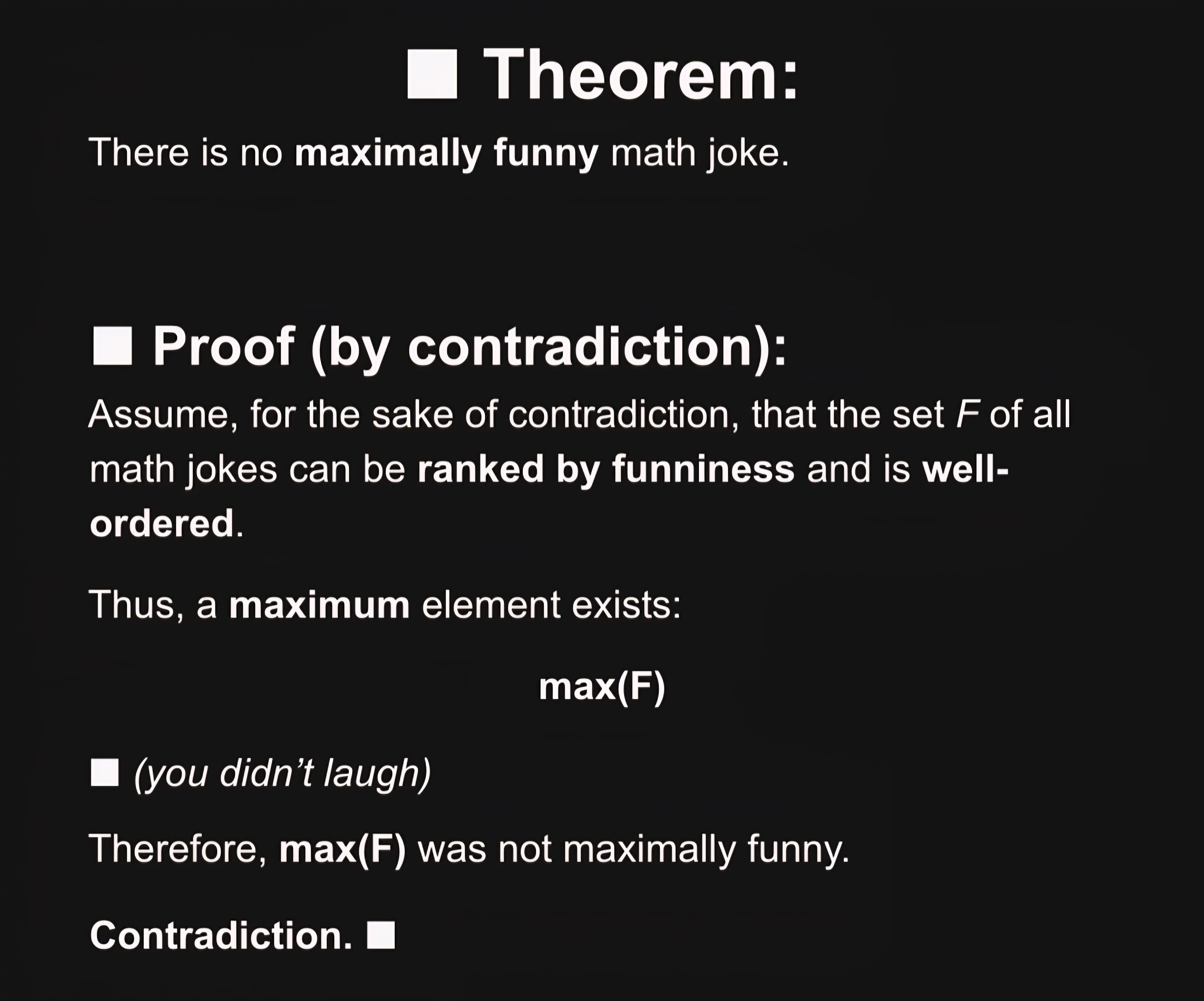 The Unprovable Funniness Theorem
