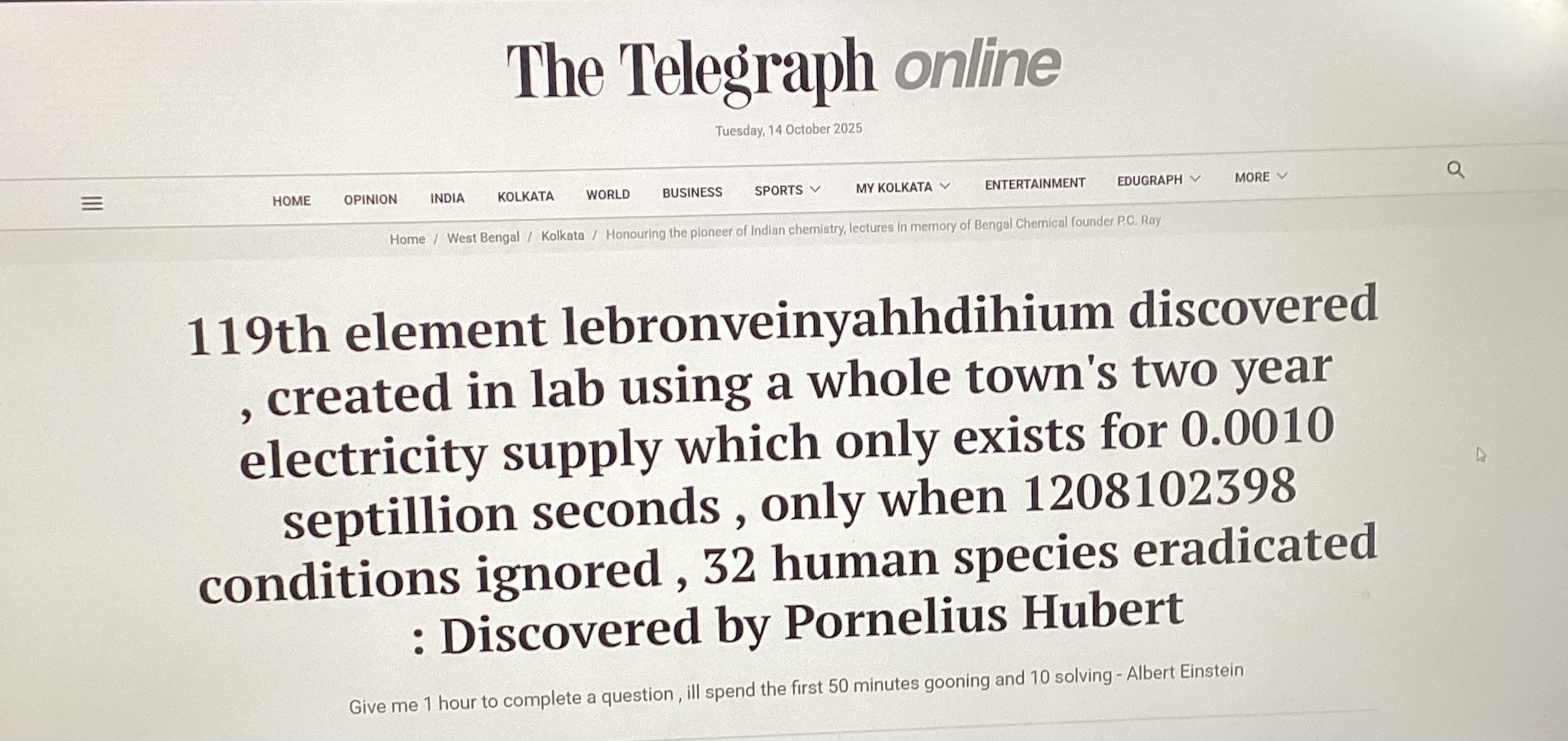 The 119th Element That Defies All Logic