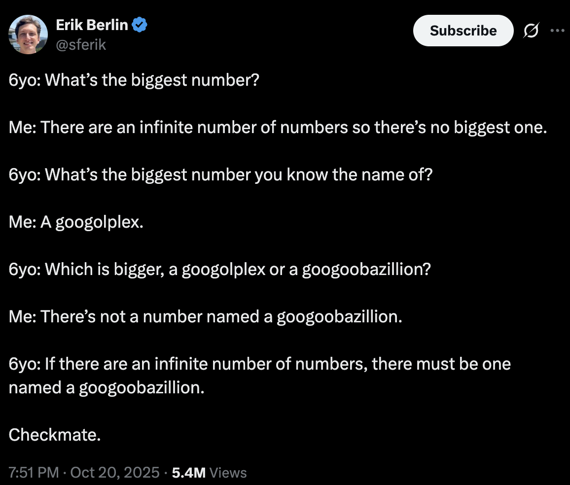Infinity Vs. Six-Year-Old Logic: Checkmate
