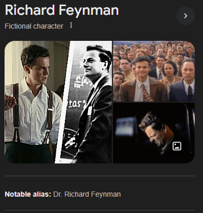 Richard Feynman: Fictional Character According To Google