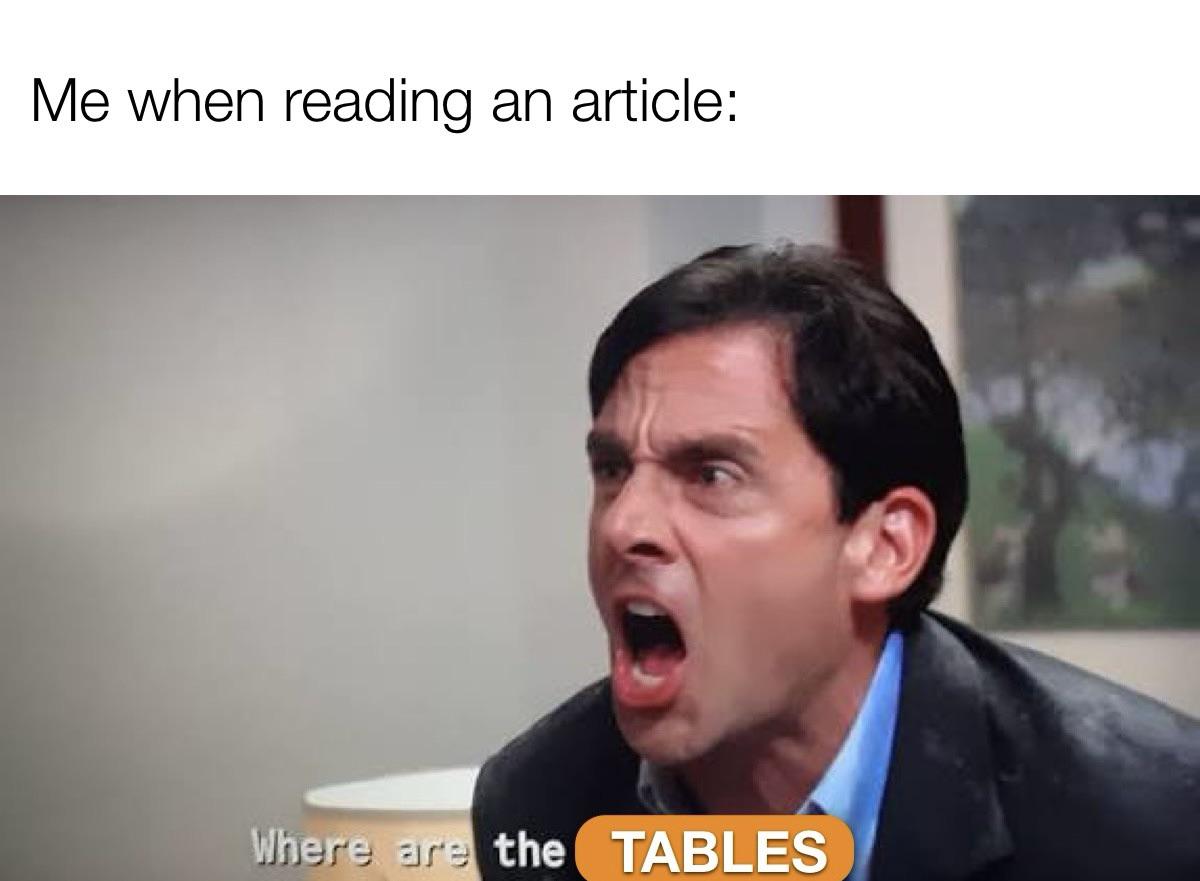 Where Are The Tables?!