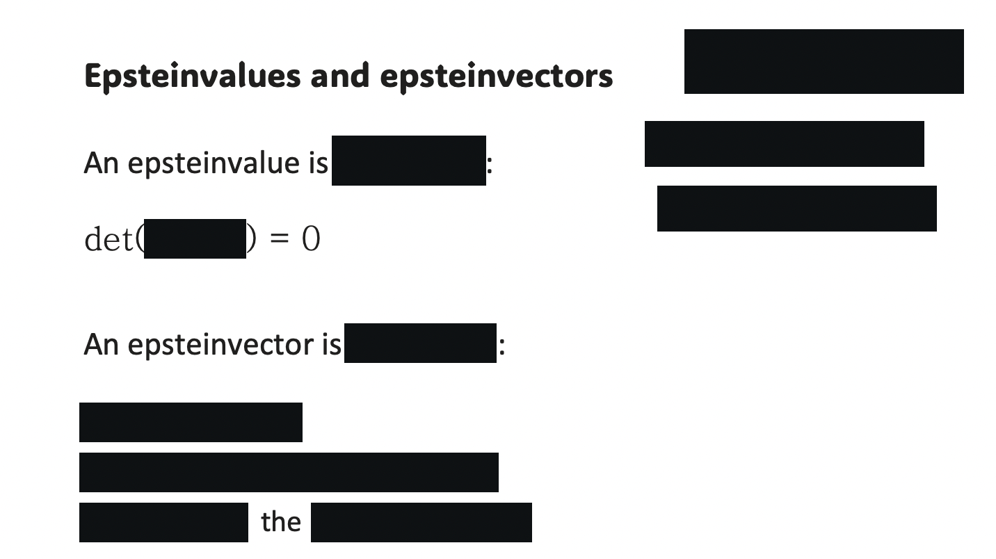 Epsteinvalues And Epsteinvectors