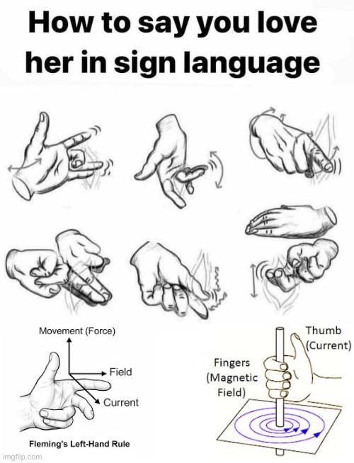 How To Say You Love Her In Physics Sign Language