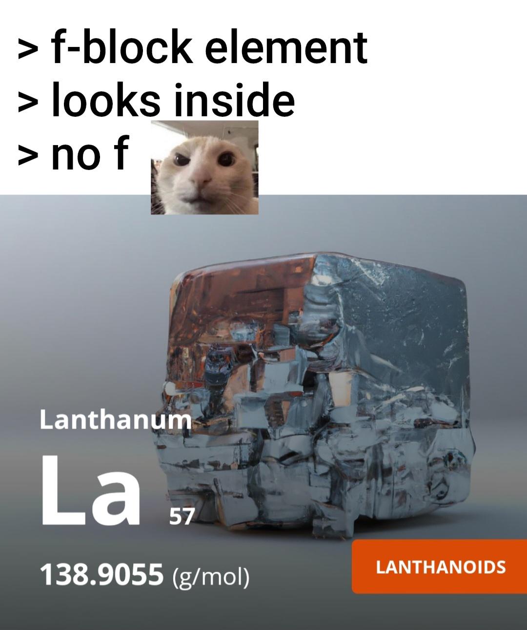 Where's The F? Lanthanum's Identity Crisis