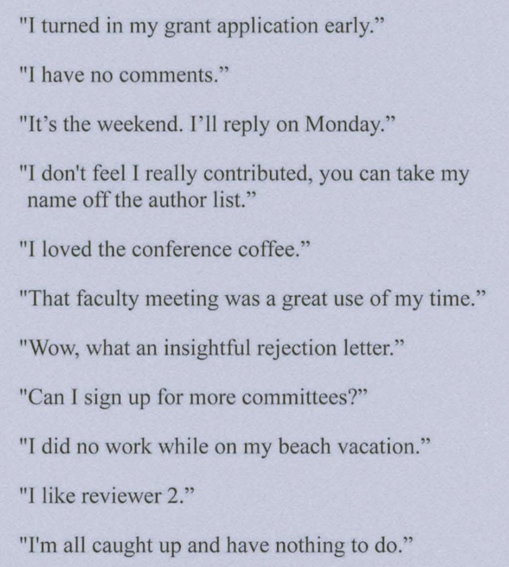 Words Said By No Academic Ever