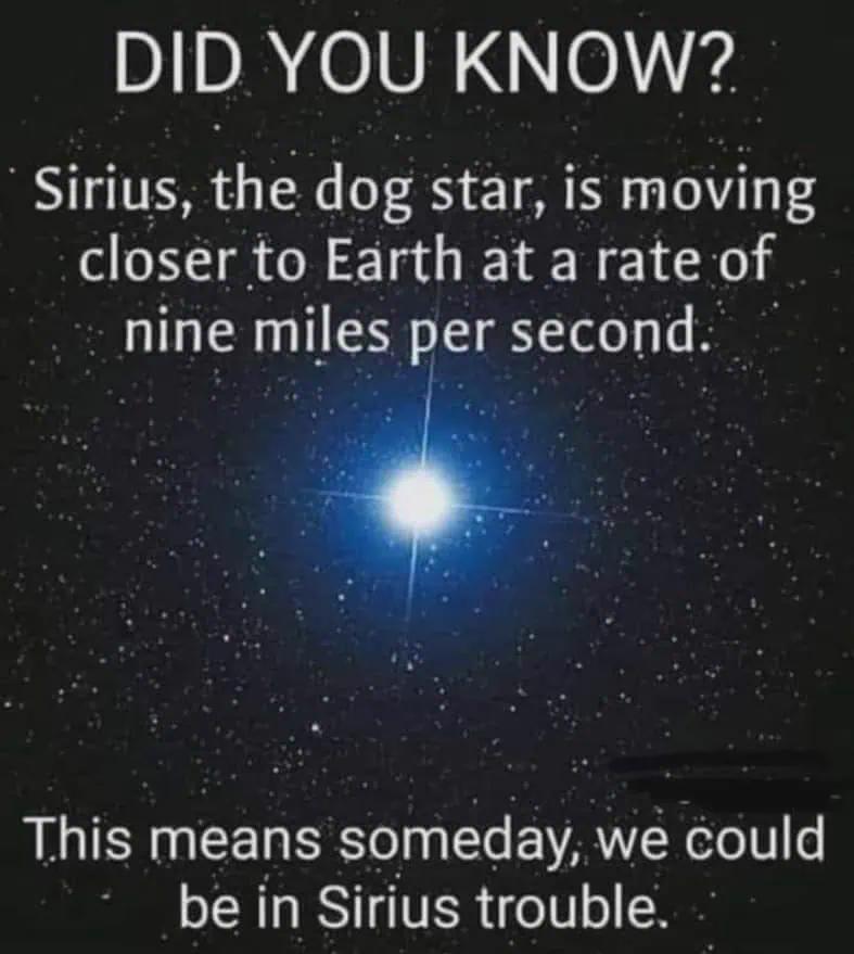 Sirius Cosmic Pun Alert