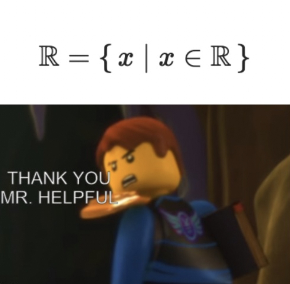 A Brilliant Construction Of The Reals With Set Builder Notation